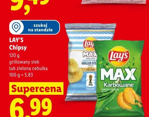 Chipsy Lay's Max o smaku zielonej cebulki promocja w Lidl