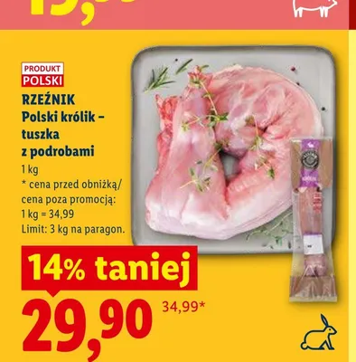 Polski królik - tuszka z podrobami Rzeźnik promocja w Lidl