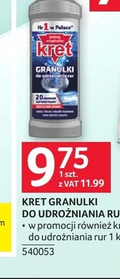 Granulki do udrożniania rur Kret promocja w Selgros