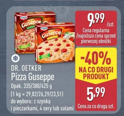 Pizza Guseppe z szynką i pieczarkami promocja w Aldi