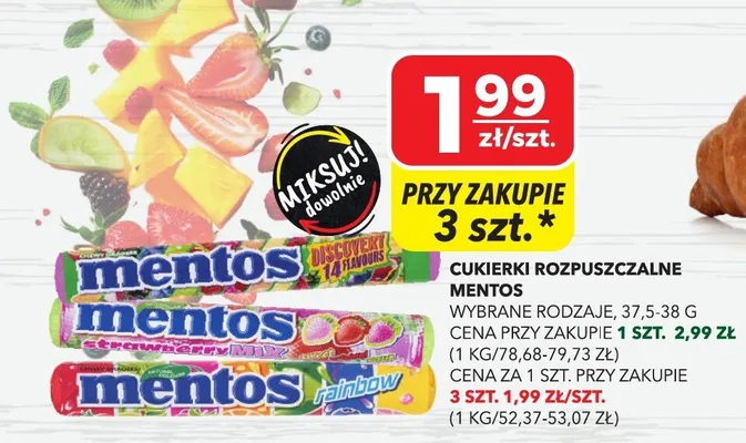 Cukierki rozpuszczalne Mentos promocja w Top Market