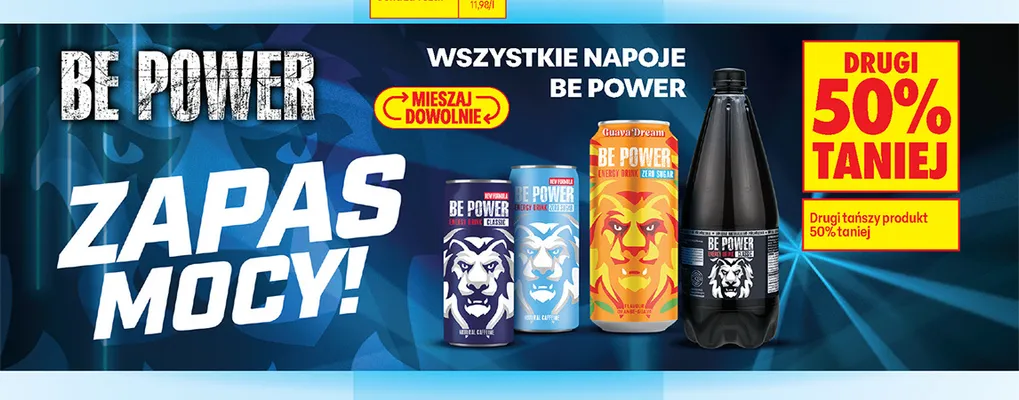 Napój energetyczny Be Power Zero Sugar promocja w Biedronka