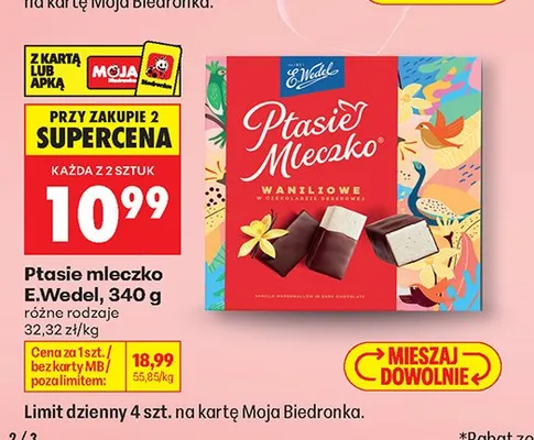 Ptasie Mleczko waniliowe E.Wedel promocja w Biedronka