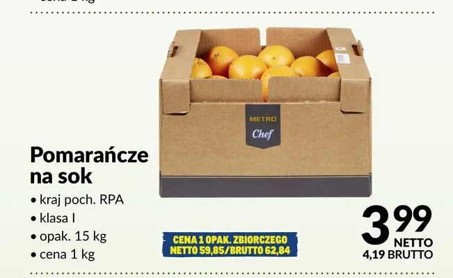 Pomarańcze na sok METRO Chef promocja w Makro