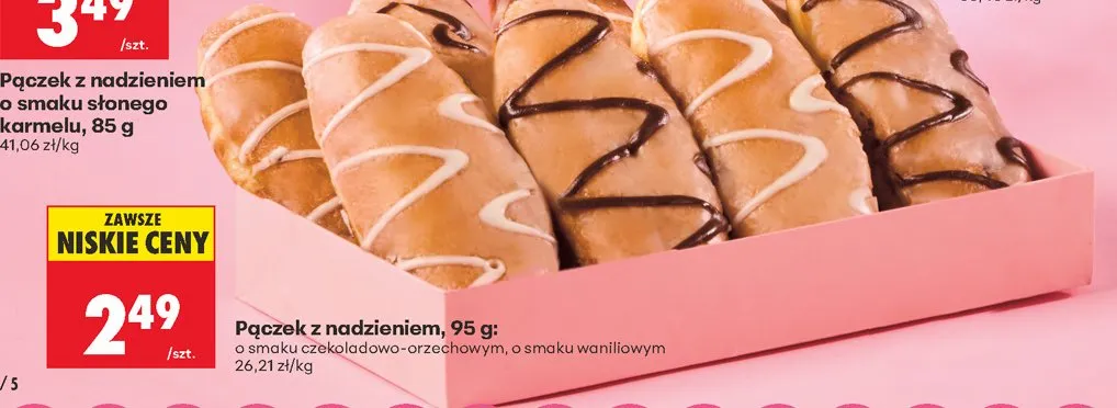 Pączek z nadzieniem o smaku waniliowym promocja w Biedronka