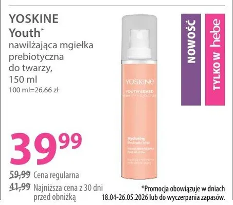 Nawilżająca mgiełka prebiotyczna do twarzy promocja w Hebe