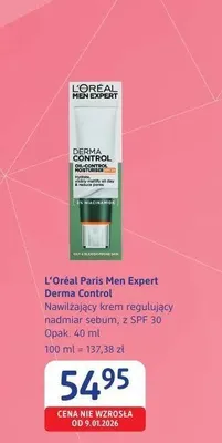 Nawilżający krem regulujący nadmiar sebum Derma Control L'Oréal Paris Men Expert promocja w Drogerie DM