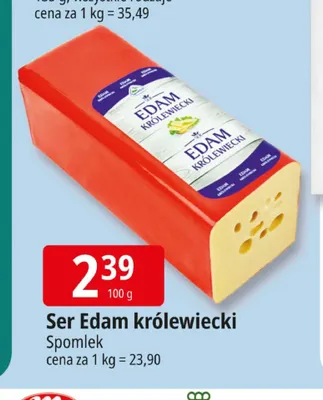 Ser Edam królewiecki Spomlek promocja w Leclerc