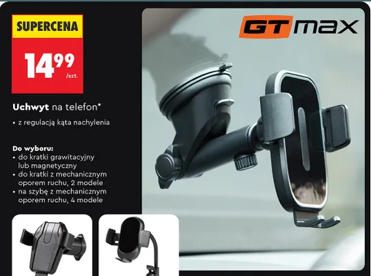 Uchwyt na telefon do kratki z mechanicznym oporem ruchu promocja w Biedronka