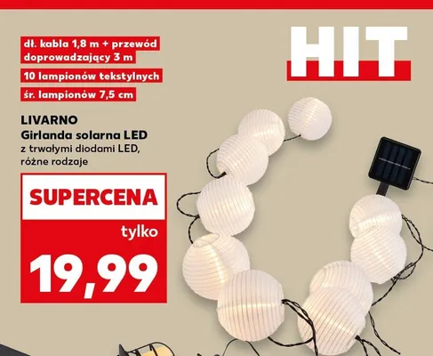 Girlanda solarna LED Livarno promocja w Kaufland