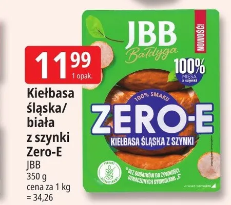 Kiełbasa biała z szynki Zero-E JBB promocja w Leclerc