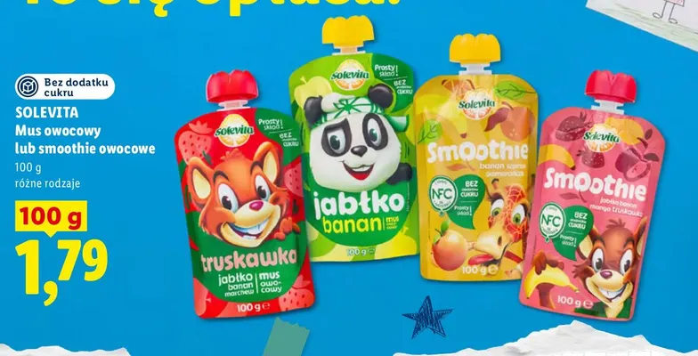 Smoothie owocowe banan szpinak pomarańcza Solevita promocja w Lidl