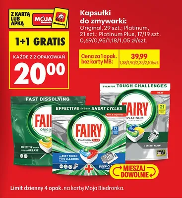 Kapsułki do zmywarki Platinum 21 szt. promocja w Biedronka
