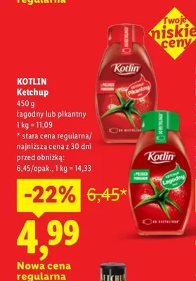 Ketchup pikantny Kotlin promocja w Lidl