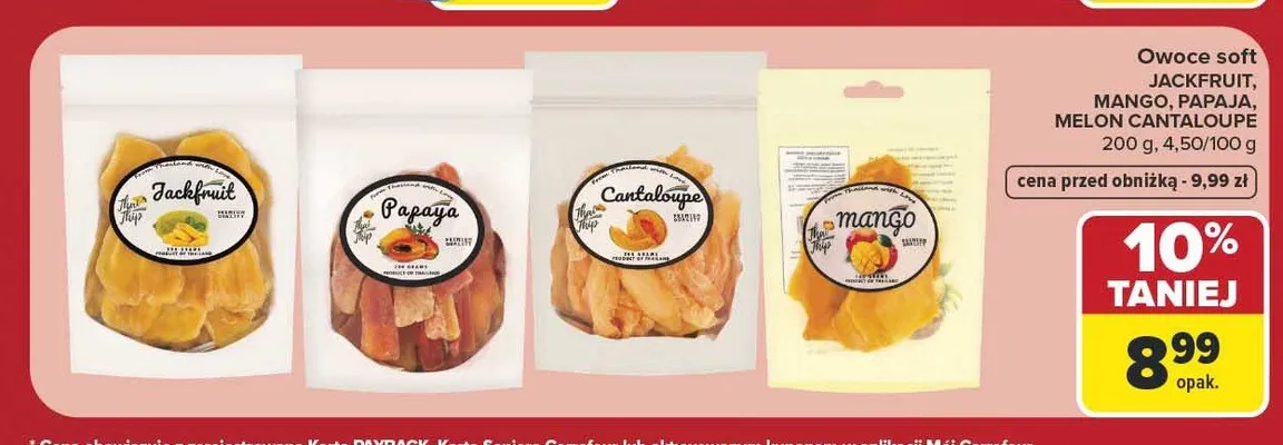 Owoce soft Mango Thai Thip promocja w Carrefour
