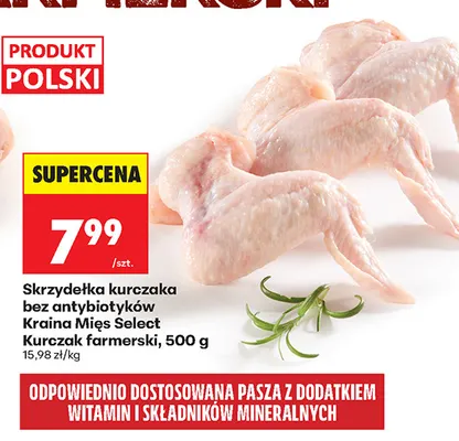 Skrzydełka kurczaka bez antybiotyków Kraina Mięs Select Kurczak farmerski promocja w Biedronka