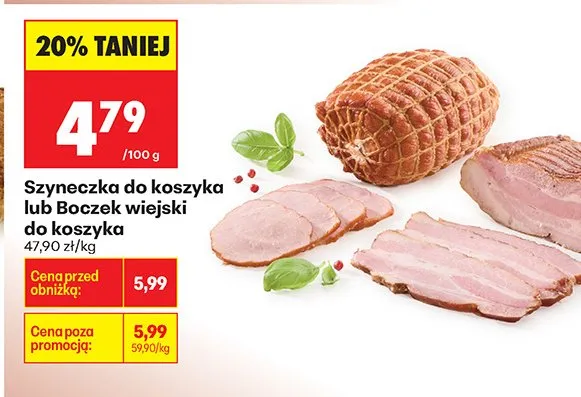 Szyneczka do koszyka lub boczek wiejski do koszyka promocja w Biedronka