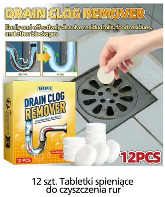 Tabletki spieniające do czyszczenia rur Earepis 12-pak promocja w Temu
