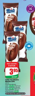 Lody na patyku Monte Zott promocja w Dino