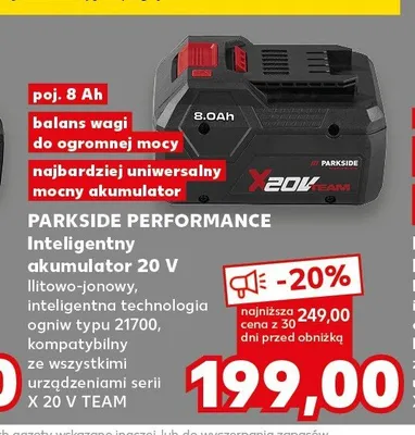 Inteligentny akumulator 20V 8Ah Parkside Performance promocja w Kaufland
