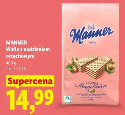 Wafle z nadzieniem orzechowym promocja w Lidl