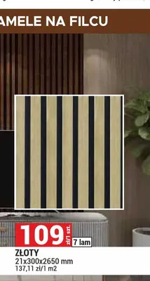 Akustyczne lamele na filcu Złoty Parquet & Mercado promocja w Merkury Market