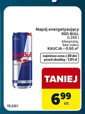 Napój energetyzujący Red Bull bez cukru promocja w Globi