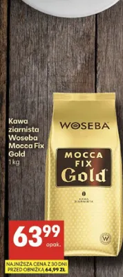 Kawa ziarnista Mocca Fix Gold promocja w Delikatesy Centrum