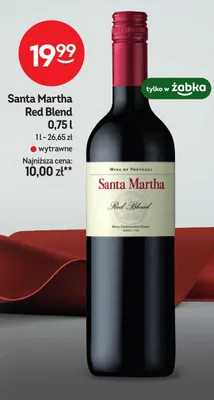 Wino czerwone wytrawne Santa Martha Red Blend promocja w Żabka