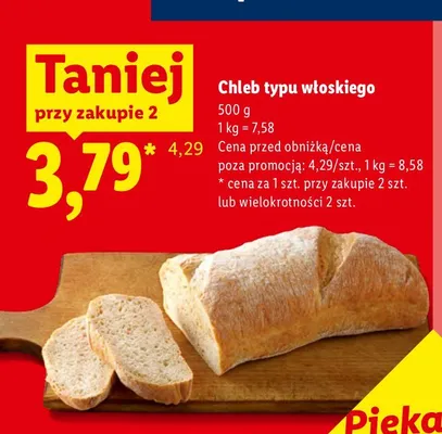 Chleb typu włoskiego promocja w Lidl