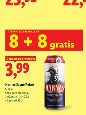 Piwo Harnaś Jasne Pełne promocja w Lidl