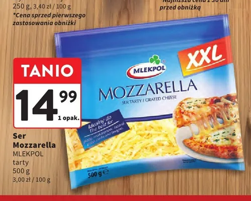 Ser Mozzarella Mlekpol tarty promocja w Intermarche