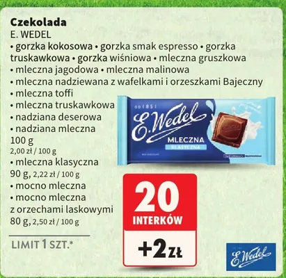 Czekolada mleczna klasyczna promocja w Intermarche