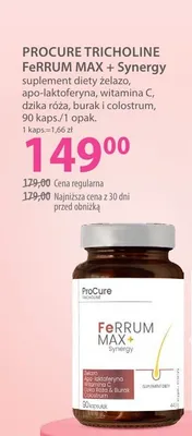 Suplement diety żelazo FeRRUM MAX + Synergy promocja w Hebe