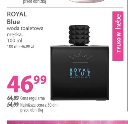 Woda toaletowa męska Blue Royal promocja w Hebe