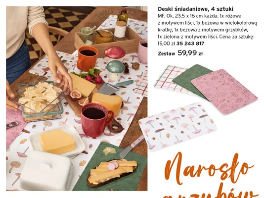 Deski śniadaniowe 4-pak 23,5x16 cm promocja w Tchibo