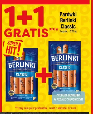 Parówki Berlinki Classic promocja w POLOmarket