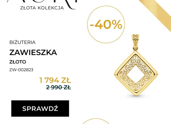 Zawieszka złota Briju Auri ZW-002823 promocja w Briju