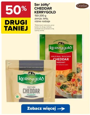 Ser żółty cheddar Kerrygold tarty promocja w Carrefour
