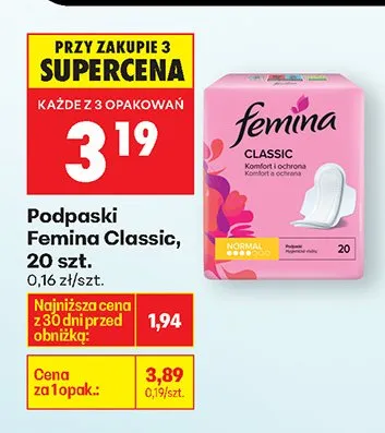 Podpaski Classic promocja w Biedronka