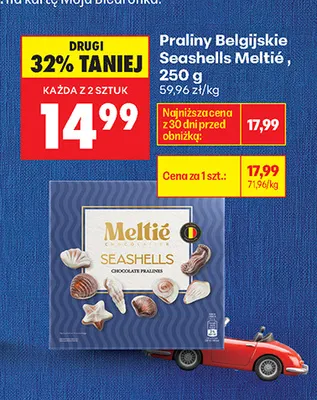 Praliny belgijskie Seashells Meltié promocja w Biedronka