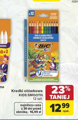 Kredki ołówkowe BIC Kids Smooth 12-pak promocja w Carrefour