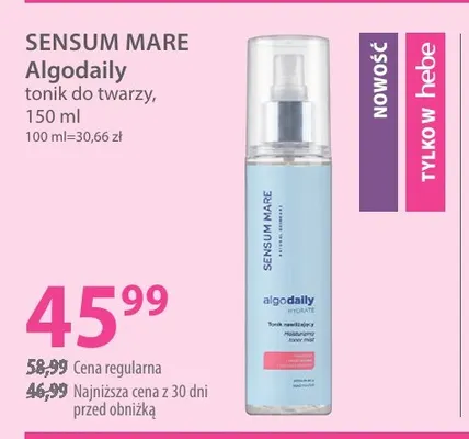 Tonik do twarzy Algodaily Sensum Mare promocja w Hebe