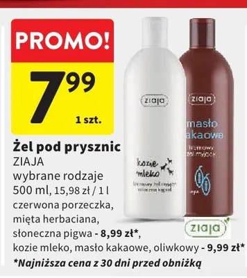 Żel pod prysznic Ziaja mięta herbaciana promocja w Intermarche