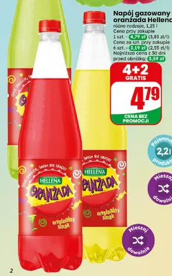Napój gazowany oranżada Hellena czerwona promocja w Dino