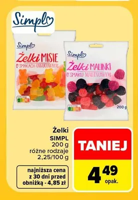 Żelki Simpl promocja w Carrefour