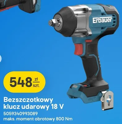 Bezszczotkowy klucz udarowy Erbauer promocja w Castorama