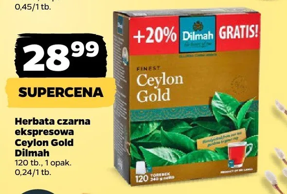 Herbata czarna ekspresowa Ceylon Gold promocja w Netto