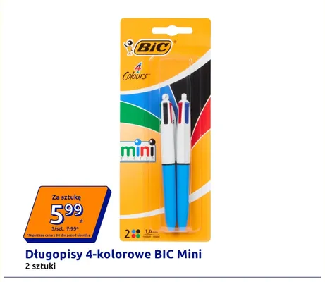 Długopisy 4-kolorowe BIC Mini 2-pak promocja w Action