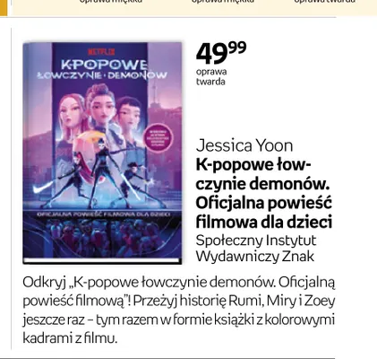 Książka K-popowe łowczynie demonów. Oficjalna powieść filmowa dla dzieci Znak promocja w Empik